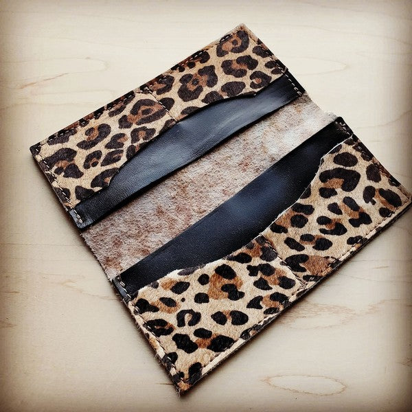 Hair-on-Hide Leather Wallet-Leopard