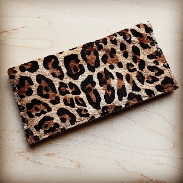 Hair-on-Hide Leather Wallet-Leopard