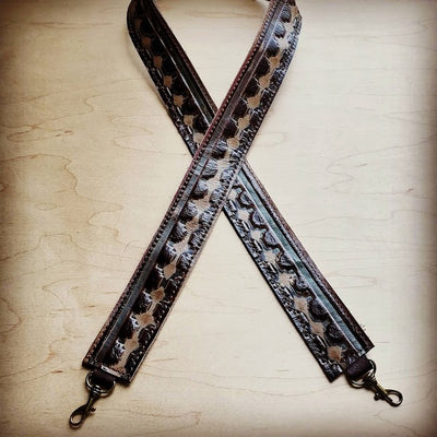 Embossed Leather Crossbody Strap in Navajo