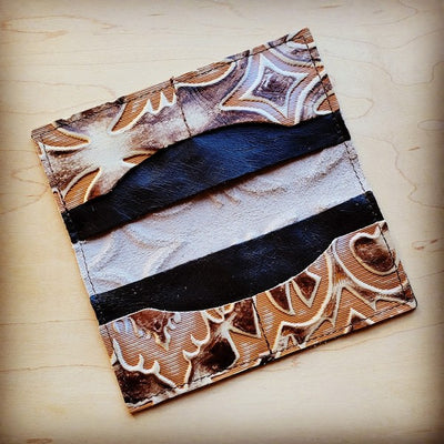 Embossed Leather Wallet-Sienna Laredo