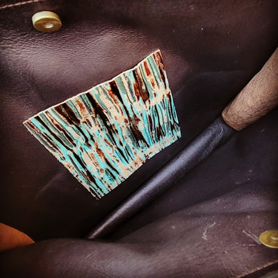 Box Handbag w/ Turquoise Chateau fringe