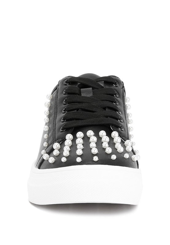 Elizha Stud Embellished Lace Up Sneakers