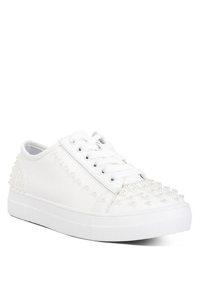 Elizha Stud Embellished Lace Up Sneakers