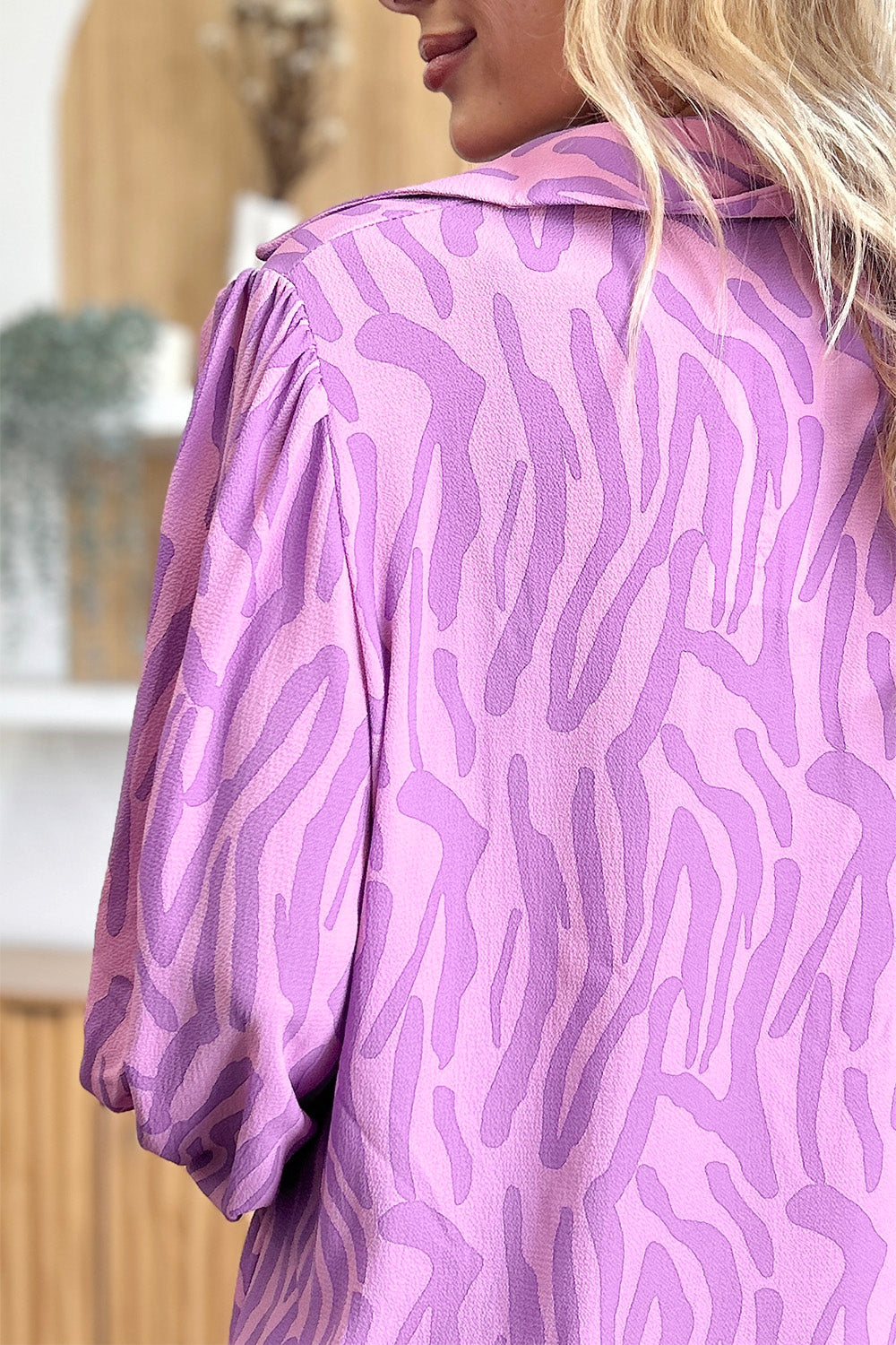 Printed Smocked Long Sleeve Blouse in 4 Colors