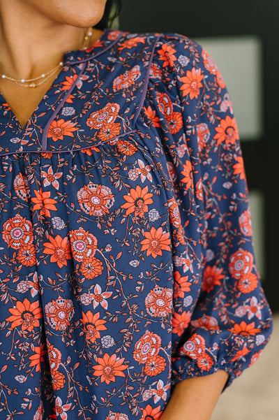 Hitherto Unknown Floral Babydoll Blouse