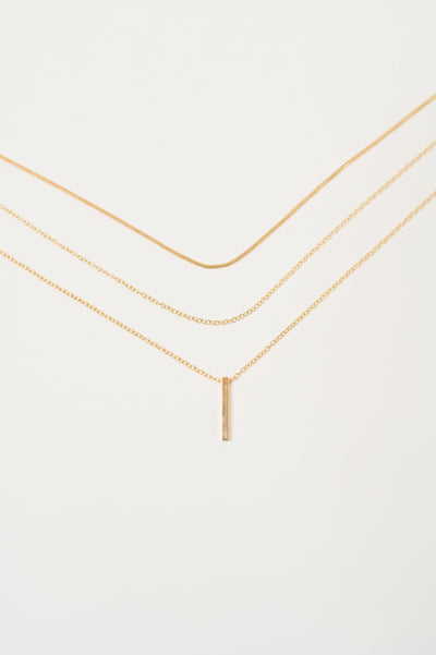The Signature Set Layered Necklace Set in Gold