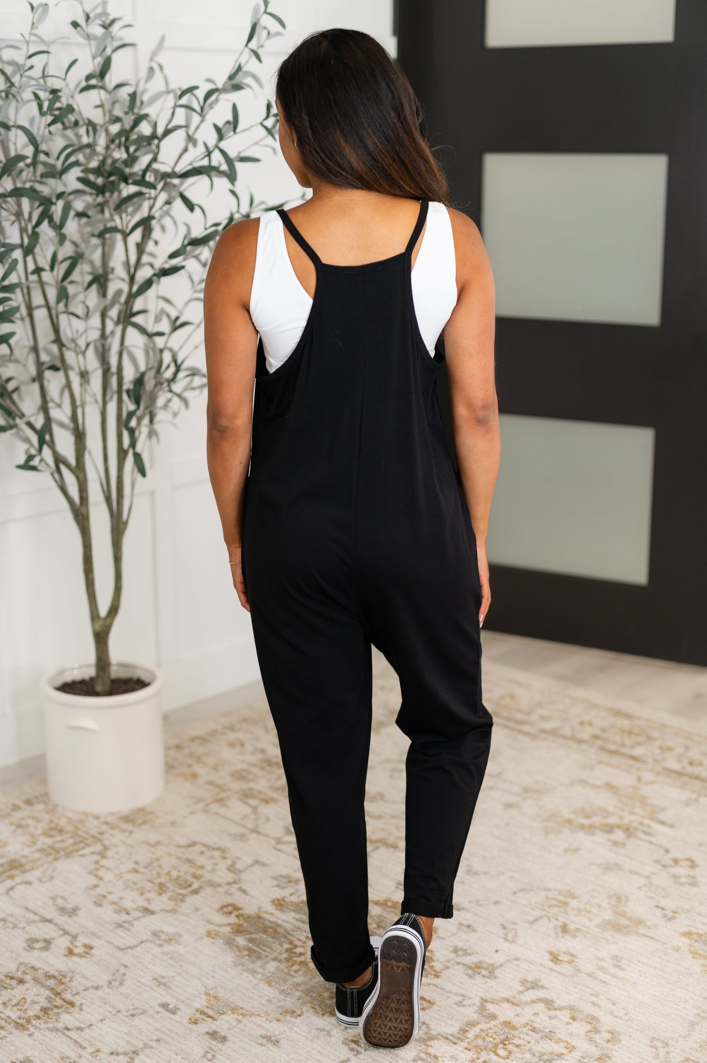 Totally Me Spaghetti Strap Jumpsuit in Black