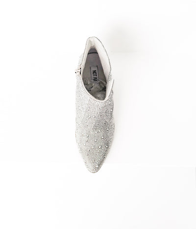 Shine Star Rhinestone Bootie in Silver