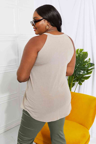 Zenana Full Size Sunny Vibes Halter Neck Tank Top
