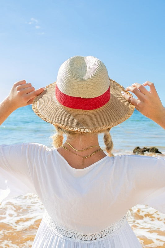 Color Block Straw Fedora in 4 Colors