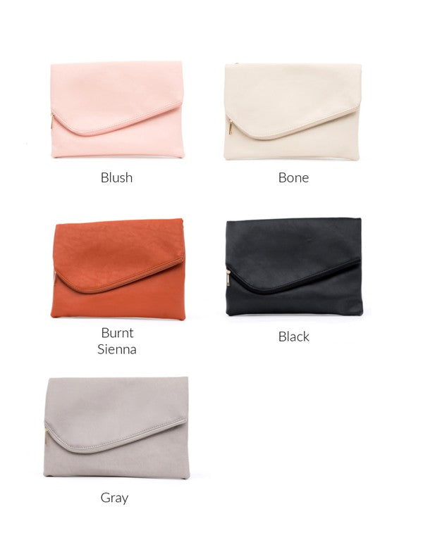 Foldover Envelope Clutch in 5 Colors