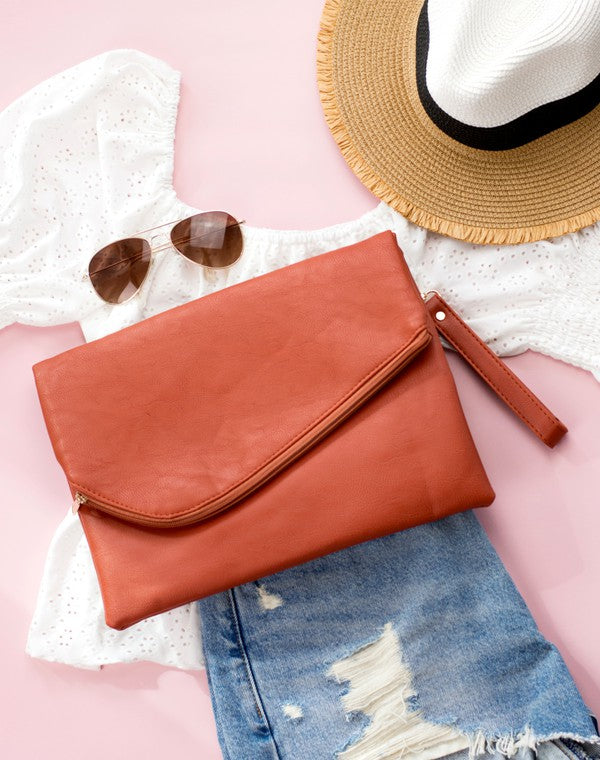 Foldover Envelope Clutch in 5 Colors