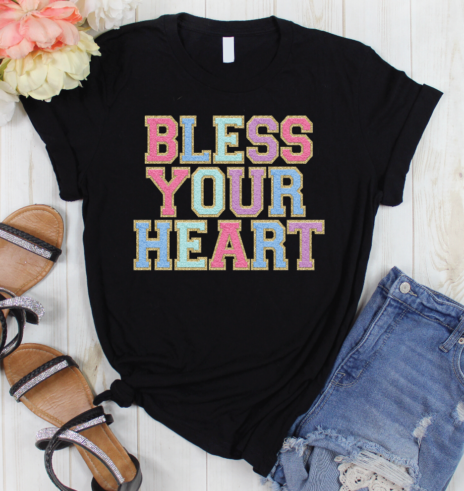 Bless Your Heart Patch Letter Tee