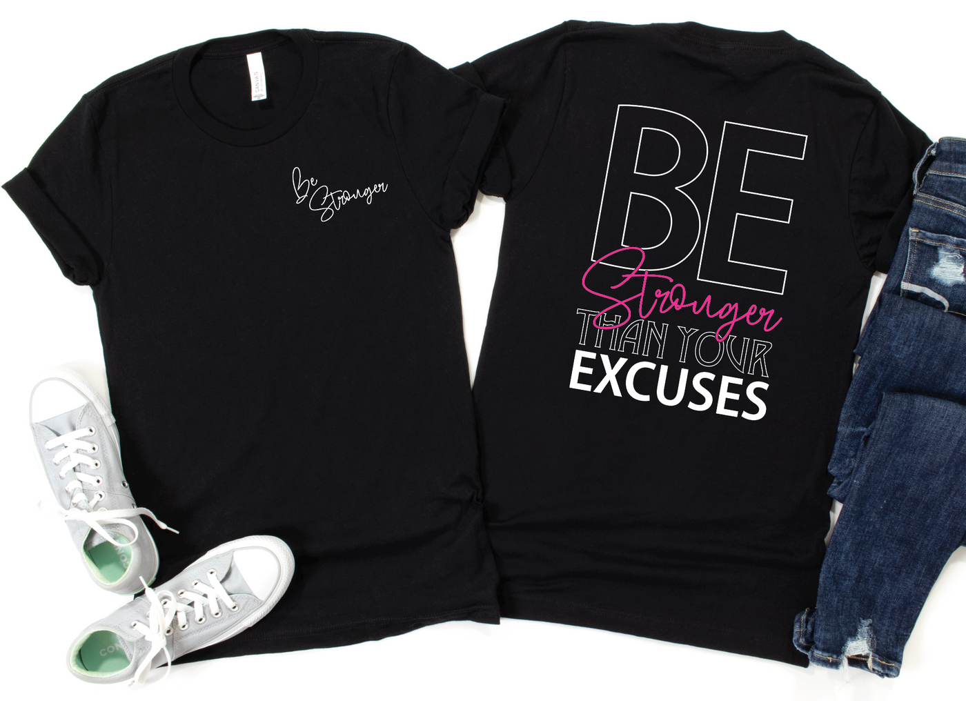 Be Stronger Than Your Excuses Puff Ink Tee