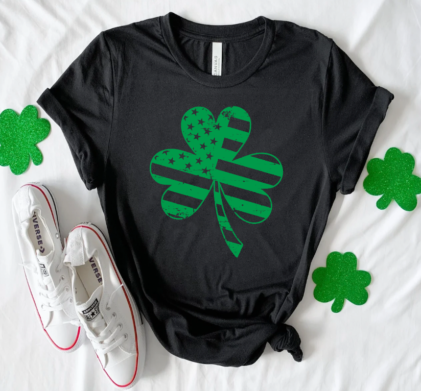 Distressed Flag Clover Tee