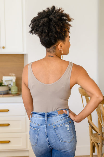 The Basics Bodysuit In Light Mocha